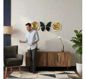 Set Decoración Pared 3 Piezas Estilo Minimalista Floral Jhn