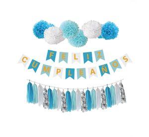 SET GUIR TASSEL POMPOM F.C AZUL X1UNI