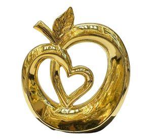Figura Decorativa Manzana Corazón Estatua Adorno Hogar Jhn