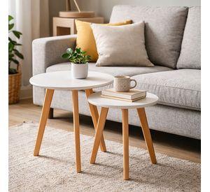SET 2 MESAS LATERALES EAMES BLANCA