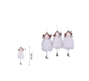 HADA NAVIDEÑA COLGANTE CON TRAJE DE LANA BLANCO