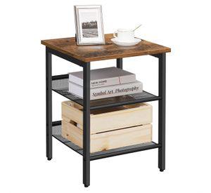 Mesa Lateral doble estante estilo Industrial regulable