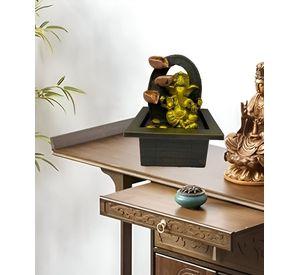 Estatua Fuente Ganesha Elefante Resina Sala Decoración Lau
