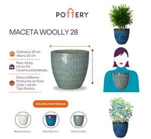 Maceta Woolly 28cm Azul Pacifico Deroma