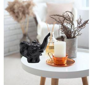 Maceta Cerámica Elefante Negro Decoración Jhn