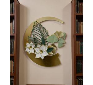 Adorno Floral Pared Cuadro Decorativo Media Luna Hogar Jhn