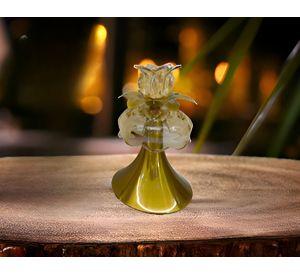 Candelabro Dorado Cristal Vintage Portavelas Mesa 23cm Jhn