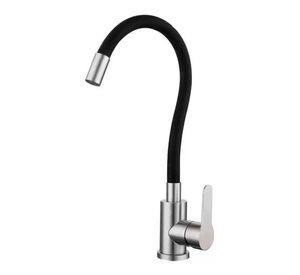 Llave Griferia Lavaplatos Cuello Cisne Flexible Tap15 Negro