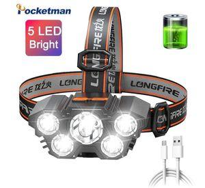 Linterna Led Cintillo Cabeza Recargable Usb