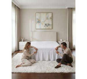 Faldón De Cama King Cubre Base Con Pliegues 02