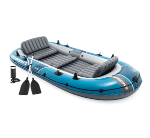 Bote Inflable Intex Excursion 5 Set Capacidad 600 Kg + Remos + Inflador