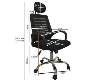 Silla Escritorio OC-044H Negra Unicas + Grandes + Reforz 150k