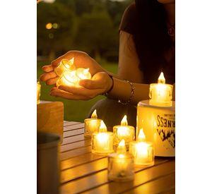 Set 16 Velas LED Decorativas Sin Llama Cristal Acrílico Jhn