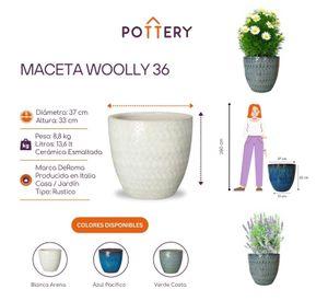 Maceta Woolly 36cm Verde Costa Deroma