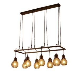 Lámpara Colgante Techo Industrial Vintage 8 Luces Jhn