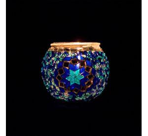 Portavela de mosaico turco Estrella azul