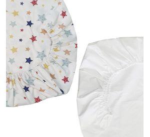 Set de 2 Sábanas Bajeras para Colecho Estrellas Colores