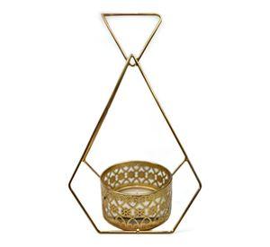 Candelero Centro Mesa Hierro Dorado Decoración Floral Jhn