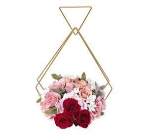 Candelero Centro Mesa Hierro Dorado Decoración Floral Jhn