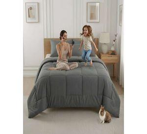 Cubrecama Quilt 2 Plazas Delgado Resistente a Arrugas gris
