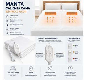 Calienta Camas Eléctrico 2 Plazas Manta Térmica Control Dual