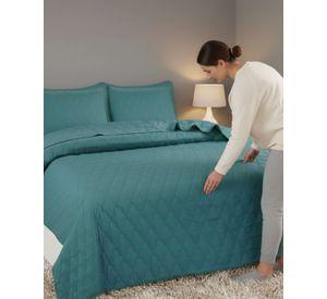 Cobertores de Verano-Primavera con Diseño de Pompon (plaza y media) verde