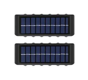 Pack X 2 Lampara Solar 12 Led Exterior Aplique De Muro