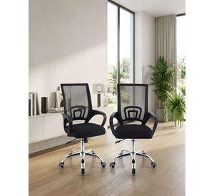 Pack 2 Silla de Oficina Giratoria con Malla y Base de Acero Cromado