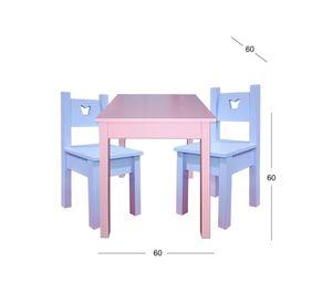Mesa Infantil Rosada con 2 Sillas Lilas