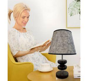 Lámpara Velador Mesa Ébano Decorativa Moderna Negra Jhn