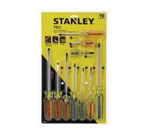 Juego de Destornilladores Stanley - 10 Piezas puntas magnéticas