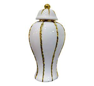 Potiche Jarrón Decorativo Elegante Recipiente Tapa Jhn