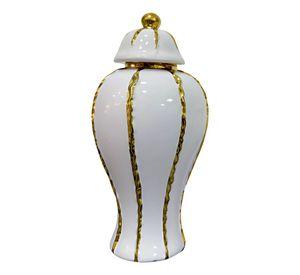 Potiche Jarrón Decorativo Elegante Recipiente Tapa Jhn