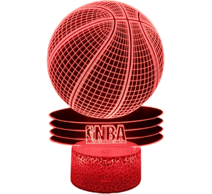 Lámpara ilusión 3D De Balón De Básquet NBA 7 Colores Led Integrados