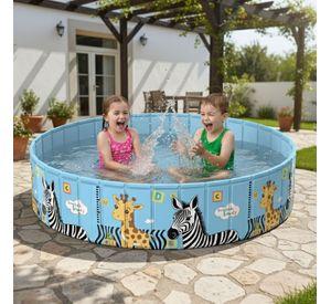 Piscina Plegable Niños 4 en 1 PVC Duro 120x45cm No Inflable
