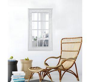 Espejo Decorativo Marco Blanco Rectangular Ventana Jhn