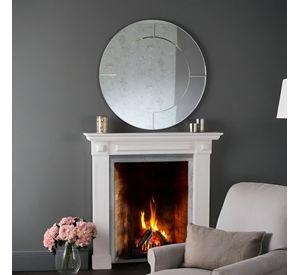 Espejo Pared Redondo Elegante Borde Espejo Decorativo Jhn