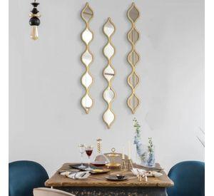 Set 3 Espejo Pared Adorno Decorativo Diseño Árabe Hogar Jhn