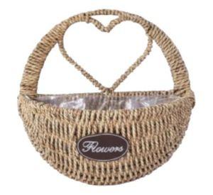 Florero Decorativo Cesta Tejida Colgante Rústico Pared Jhn