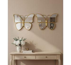 Espejo Decorativo Forma Mariposa Adorno Pared Hogar Jhn