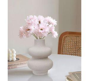 Jarrón Ondulado Moderno Flores Minimalista 15cm Jhn