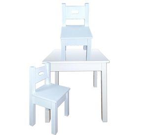 Mesa Infantil Blanca con 2 Sillas Blancas