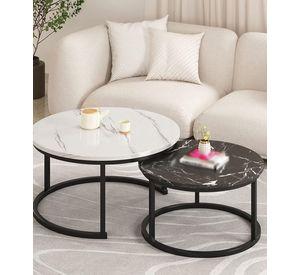 Set 2 Mesa Centro Decorativa Auxiliar Hogar Combinada Jhn