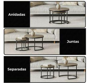 Mesas De Centro Anidadas Redondas Oscura