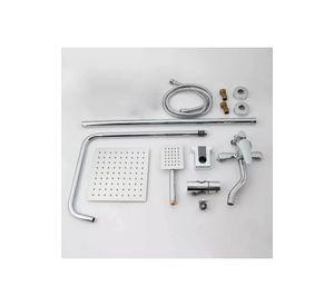 Columna Ducha Plato Llave Monomando 2 en 1 Moderno Cuadrado