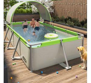 Piscina Familiar Desmontable con Techo UV 293x200x65cm PVC Duro
