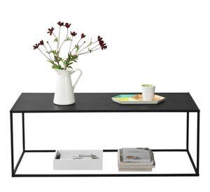 Mesa Centro Metálica Leknes Color Negro 100x50x40 Hecho a Mano