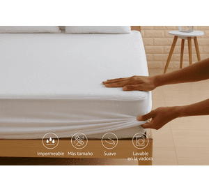 Cubrecolchón 1.5 Plazas | Protector Impermeable Blanco