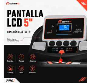 Trotadora Centurfit 16 Km/h 3hp Inclinación 15 Niveles Plegable