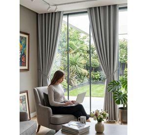 Juego de Cortinas Blackout Premium Engomadas m9